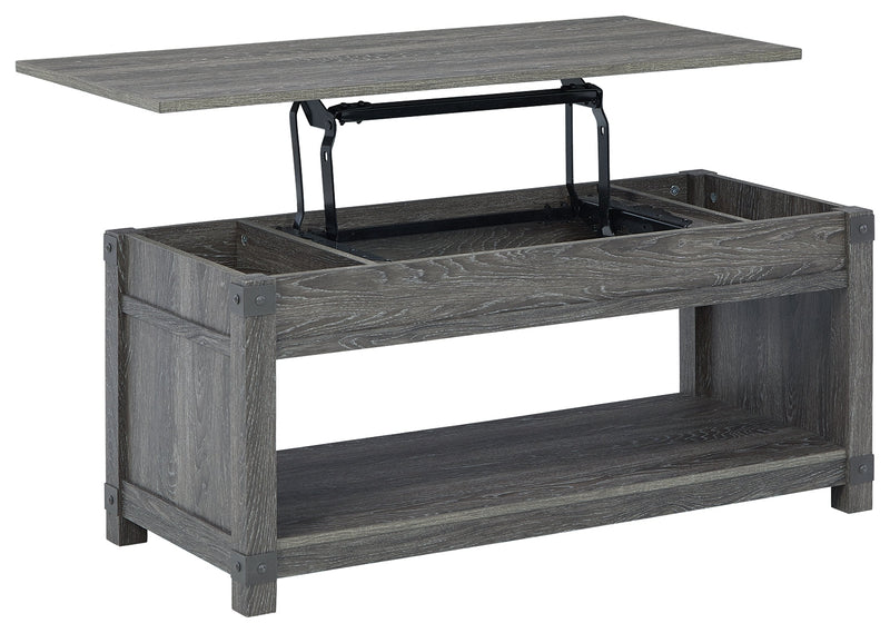 Freedan Grayish Brown Lift-top Coffee Table