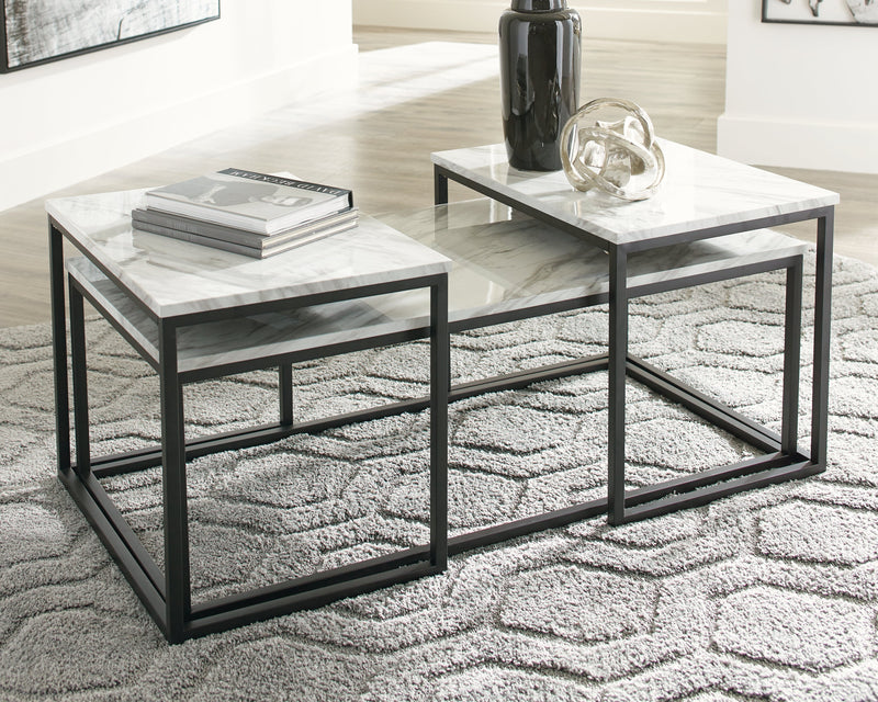 Donnesta Gray Black Table (Set of 3)