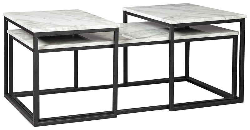 Donnesta Gray Black Table (Set of 3)