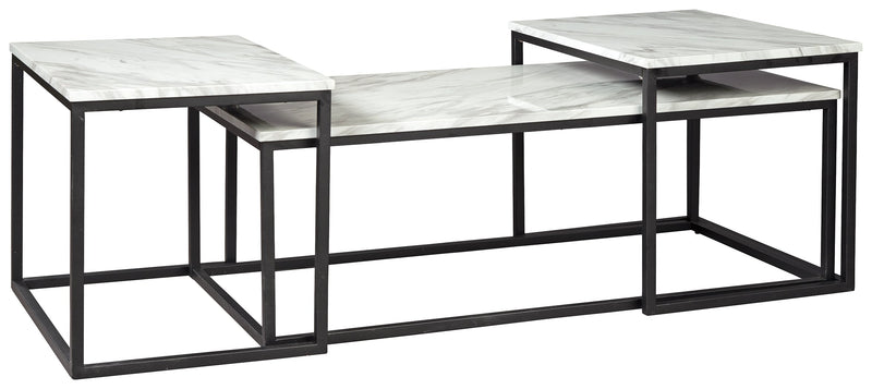 Donnesta Gray Black Table (Set of 3)