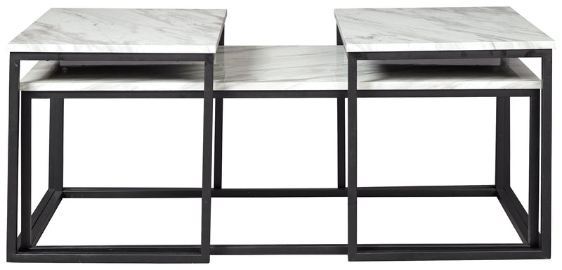 Donnesta Gray Black Table (Set of 3)