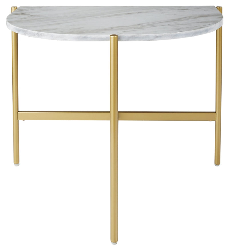 Wynora White/gold Chairside End Table