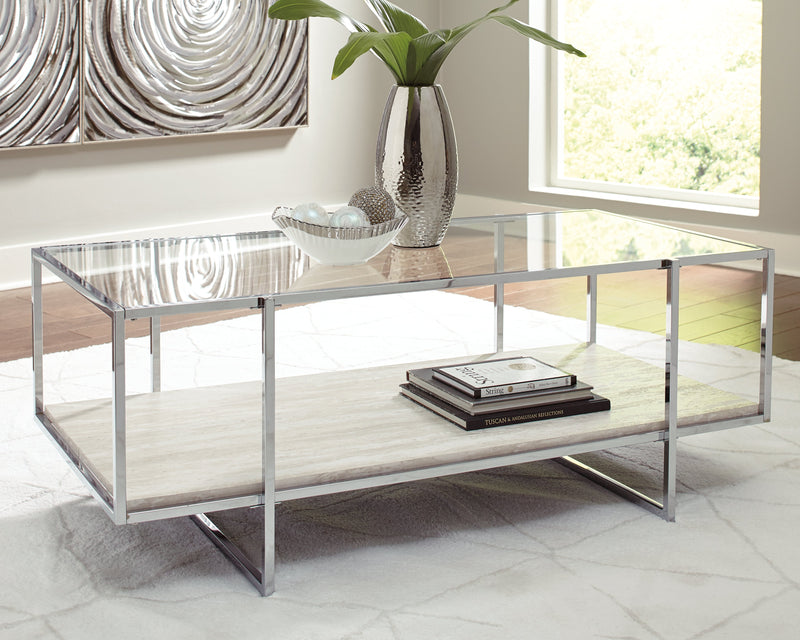 Bodalli Ivory Chrome Coffee Table