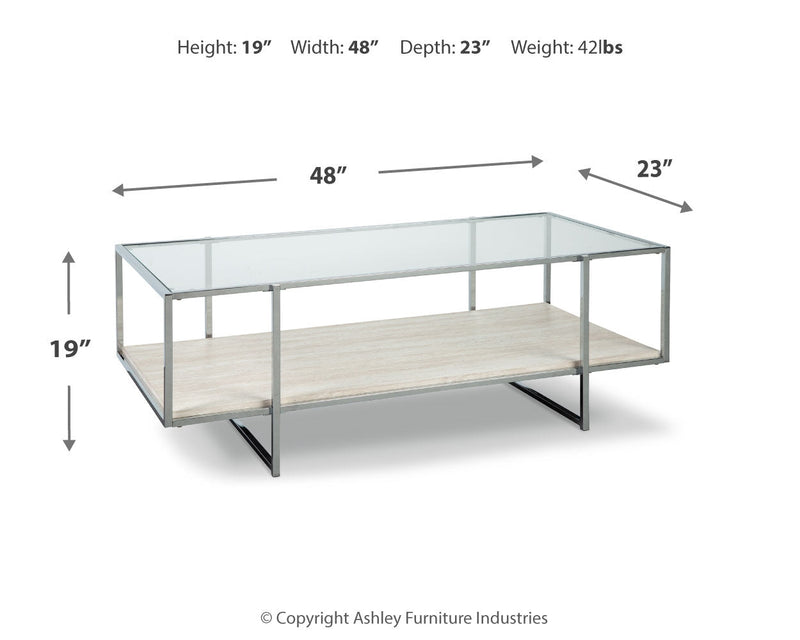 Bodalli Ivory Chrome Coffee Table