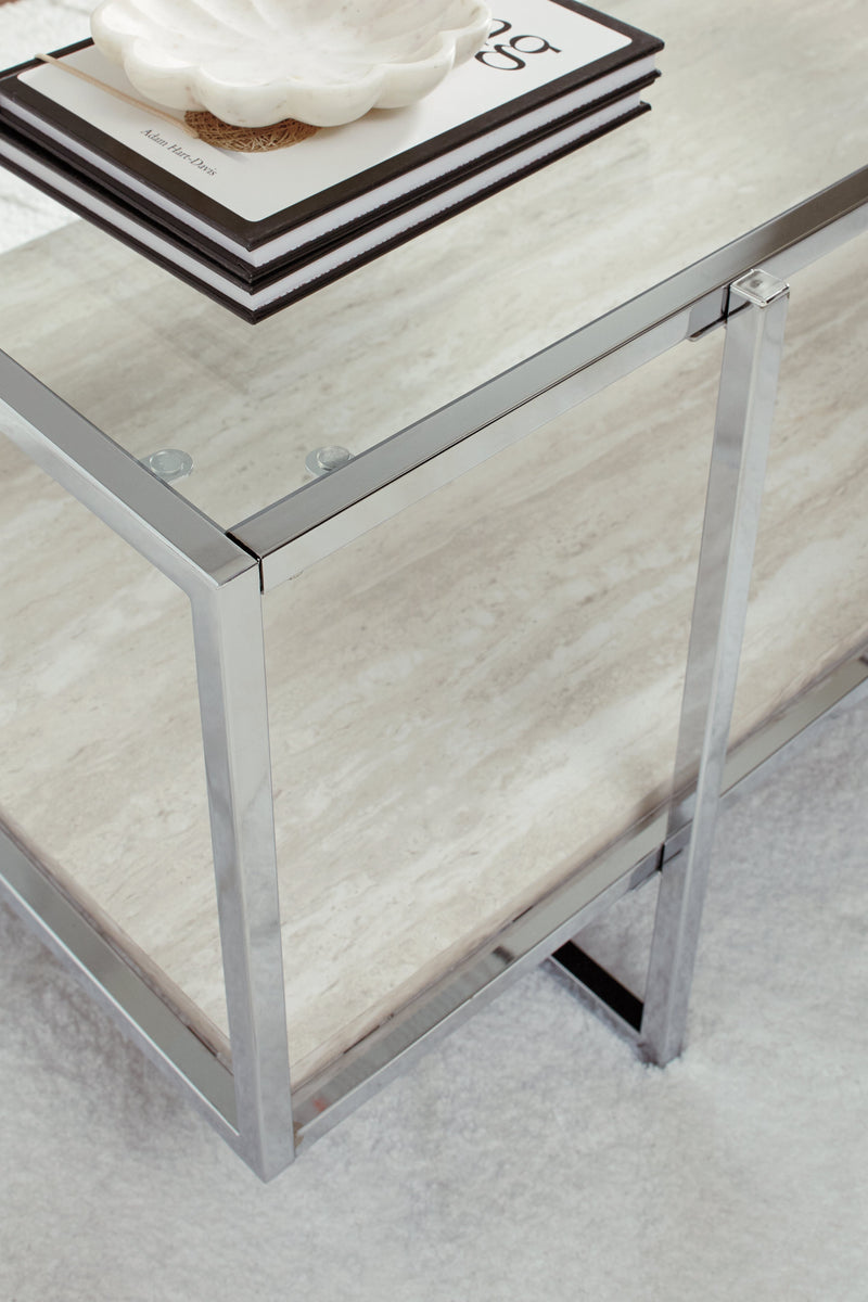 Bodalli Ivory Chrome Coffee Table