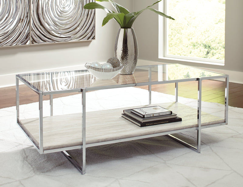 Bodalli Ivory Chrome Coffee Table