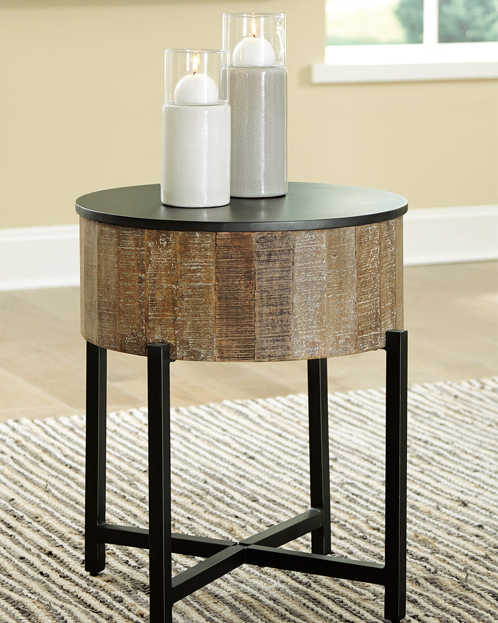 Nashbryn Gray Brown Coffee Table With 2 End Tables