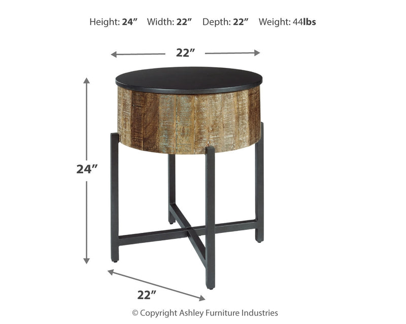 Nashbryn Gray Brown End Table