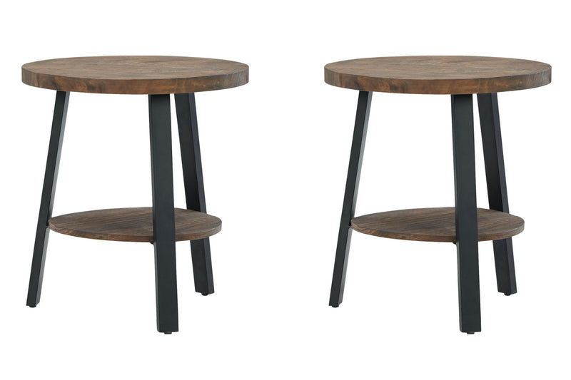 Chanzen Brown Black 2 End Tables