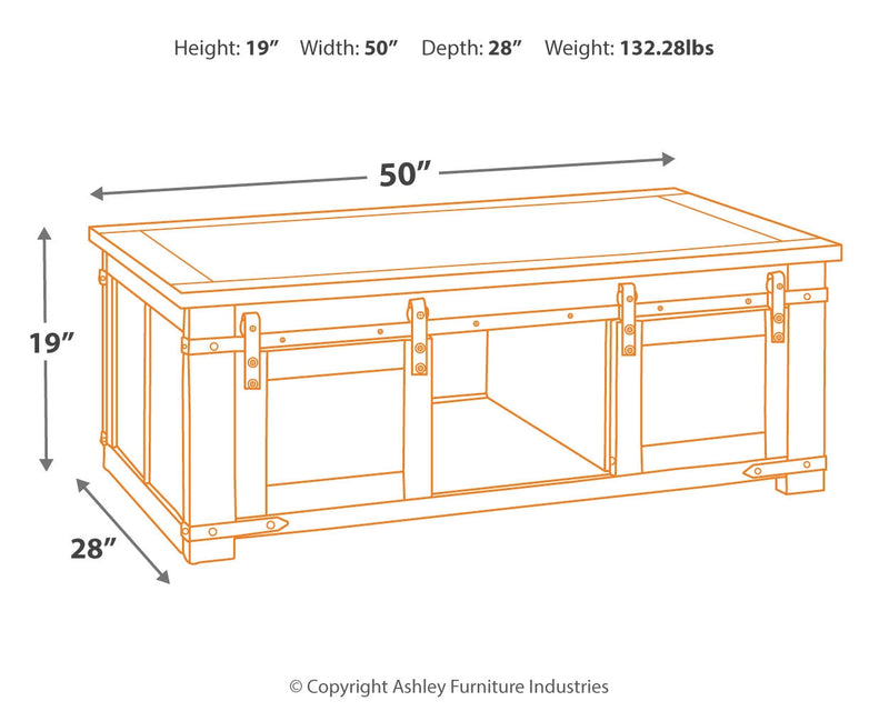 Budmore Brown Coffee Table