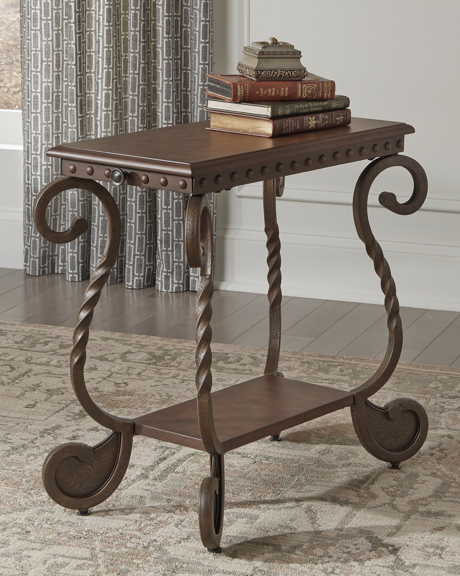 Rafferty Dark Brown Chairside End Table