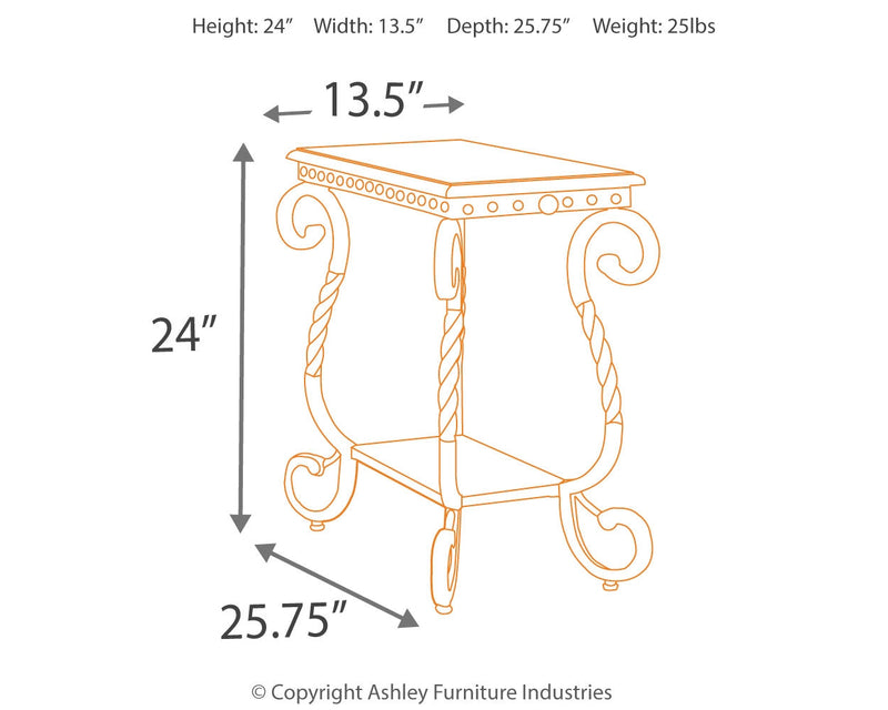 Rafferty Dark Brown Chairside End Table