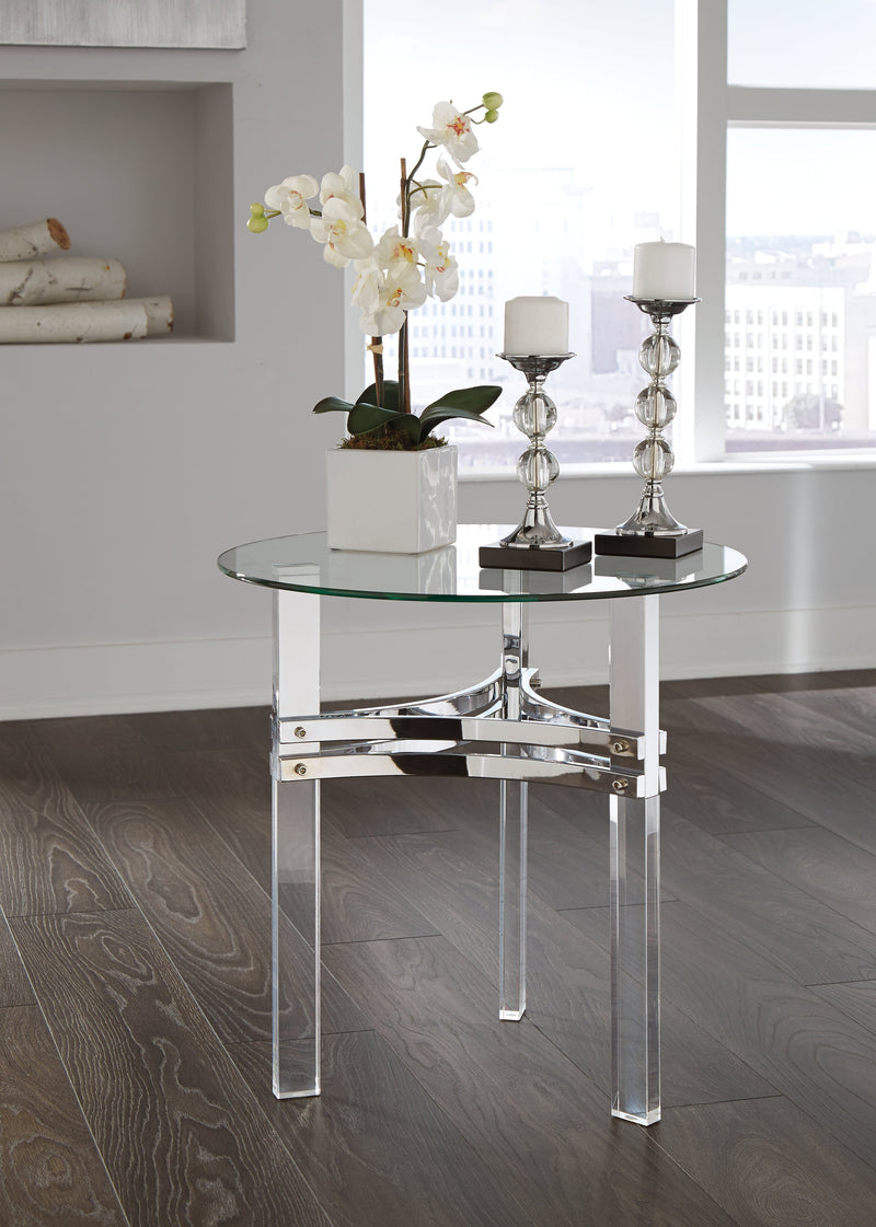 Braddoni Chrome Finish End Table