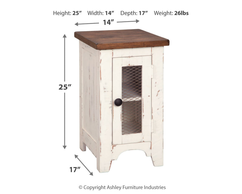 Wystfield White Brown Chairside End Table