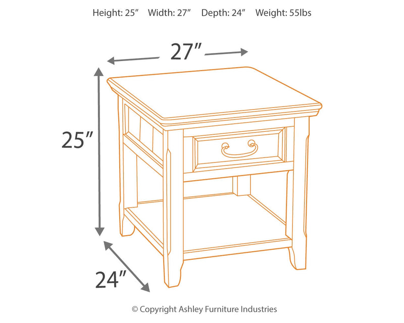 Woodboro Dark Brown Coffee Table With 1 End