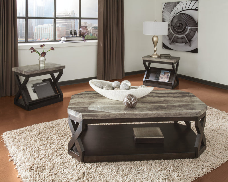 Radilyn Grayish Brown Table (Set of 3)