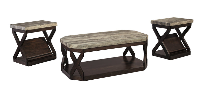 Radilyn Grayish Brown Table (Set of 3)