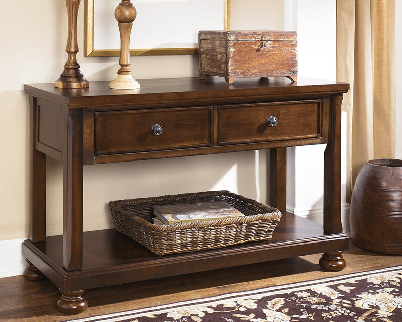 Porter Rustic Brown Sofa Console Table