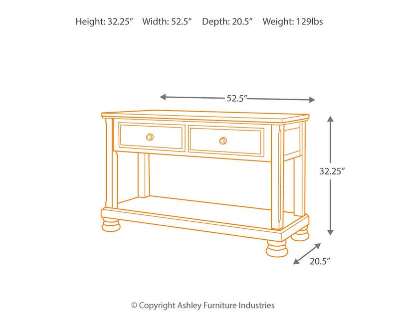 Porter Rustic Brown Sofa Console Table