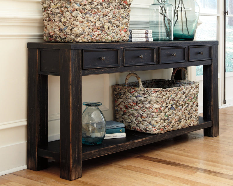 Gavelston Black Sofa Console Table