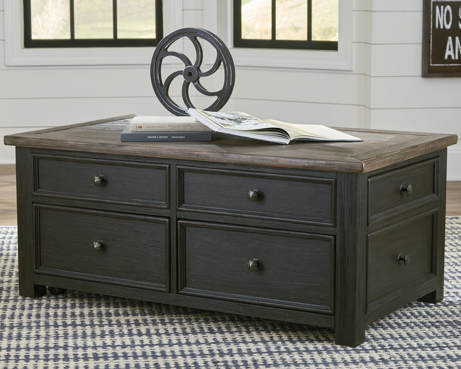 Tyler Grayish Brown Black Creek Coffee Table With 1 End