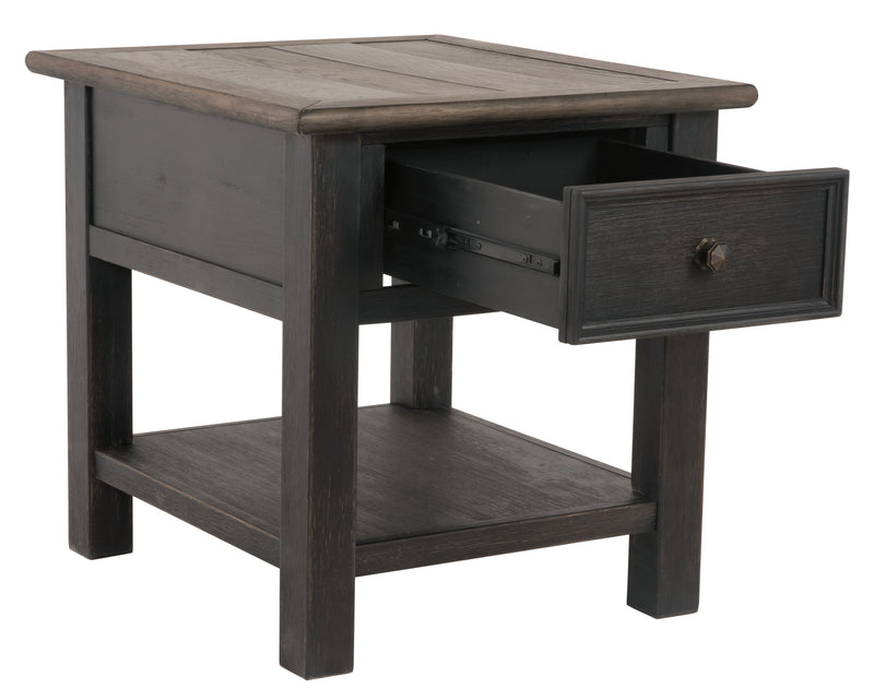 Tyler Creek Grayish Brown Black End Table