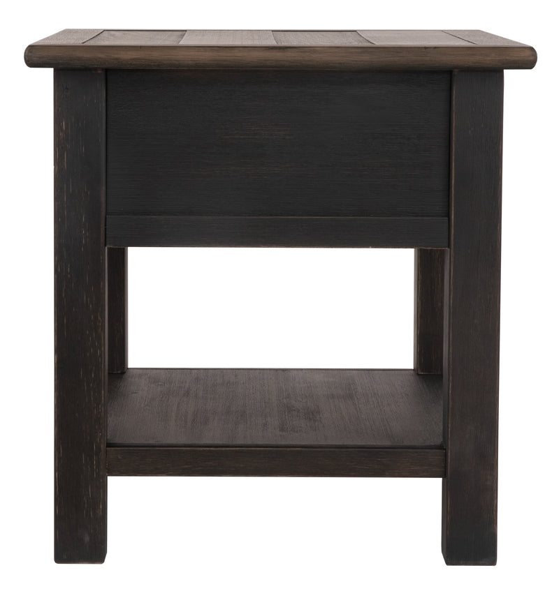 Tyler Creek Grayish Brown Black End Table