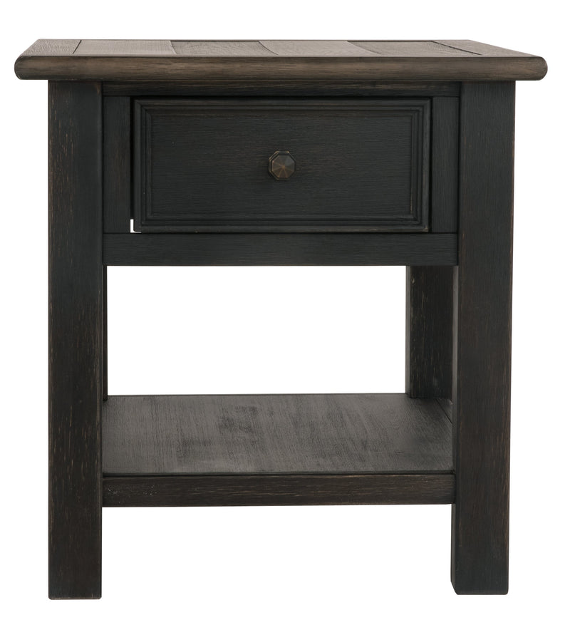 Tyler Creek Grayish Brown Black End Table