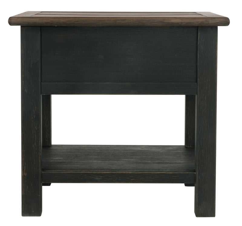 Tyler Creek Grayish Brown Black End Table