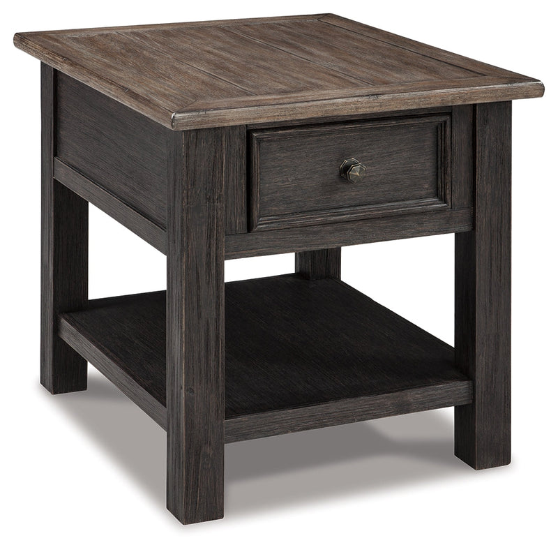 Tyler Creek Grayish Brown Black End Table