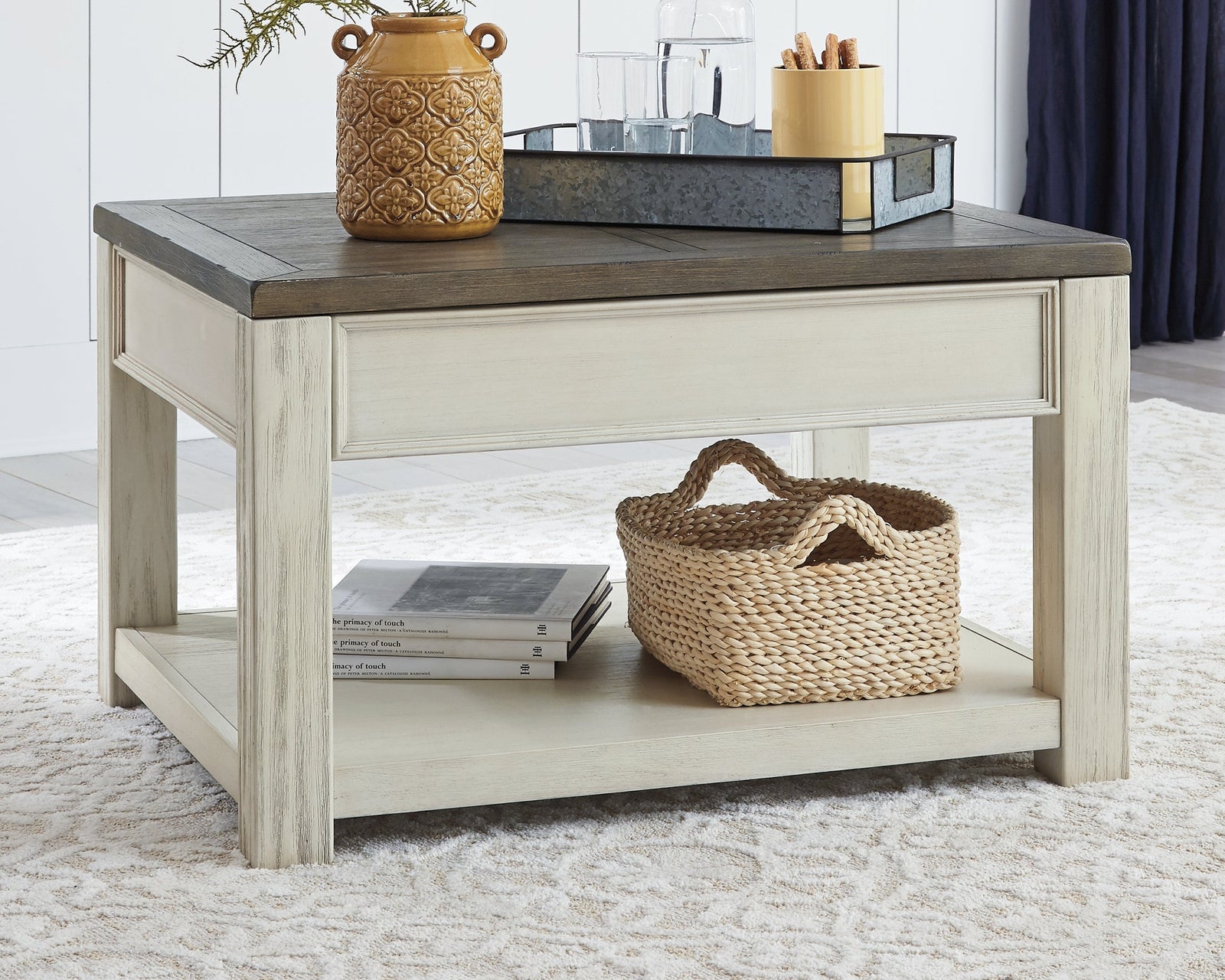 Bolanburg Brown White Coffee Table With Lift Top