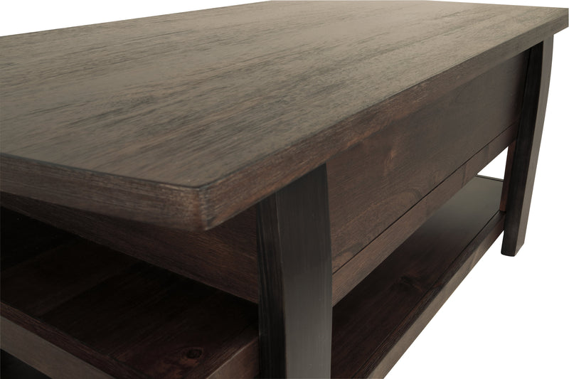 Vailbry Brown Coffee Table With Lift Top