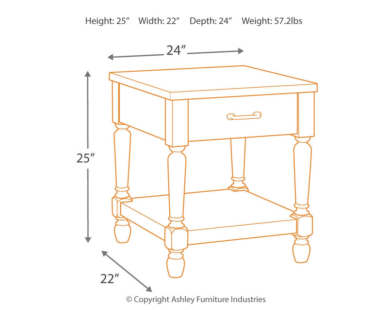 Shawnalore Whitewash End Table