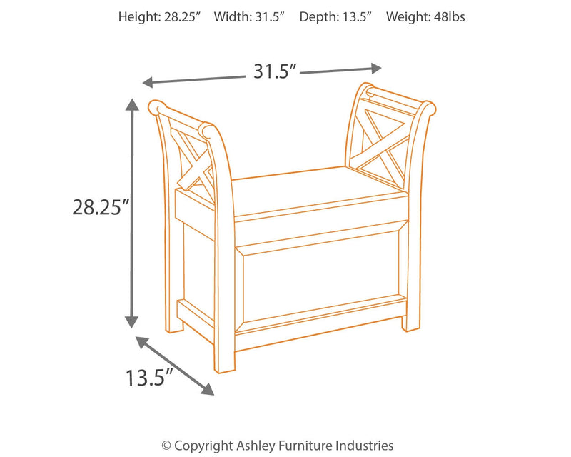 Abbonto Warm Brown Accent Bench