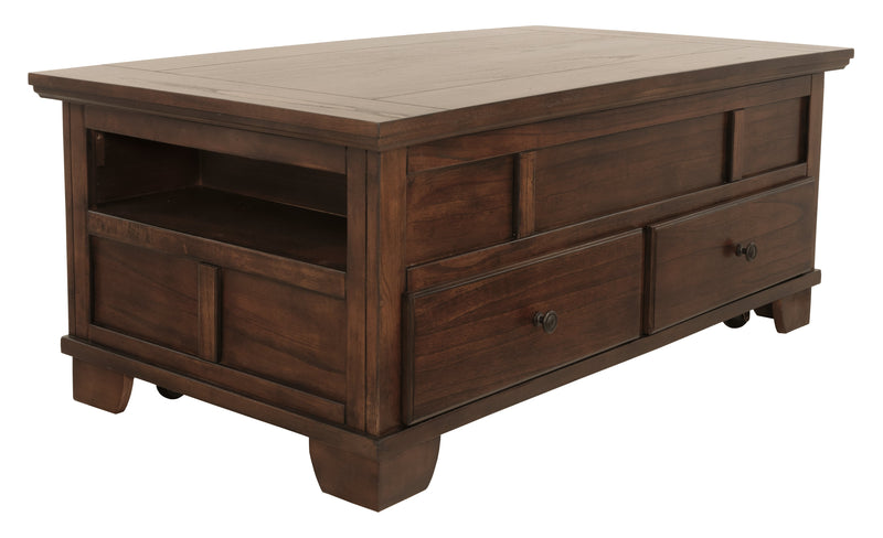 Gately Medium Brown Coffee Table With Lift Top