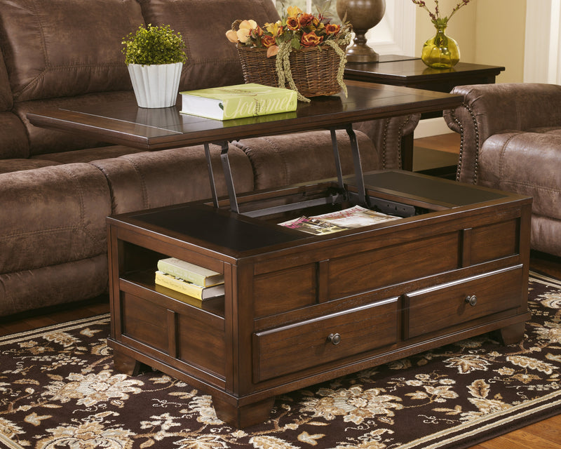 Gately Medium Brown Coffee Table With Lift Top