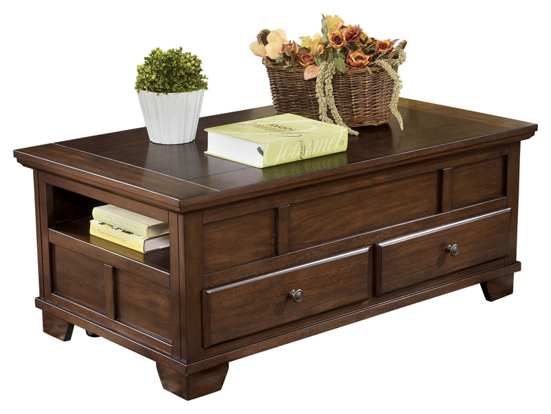 Gately Medium Brown Coffee Table With Lift Top