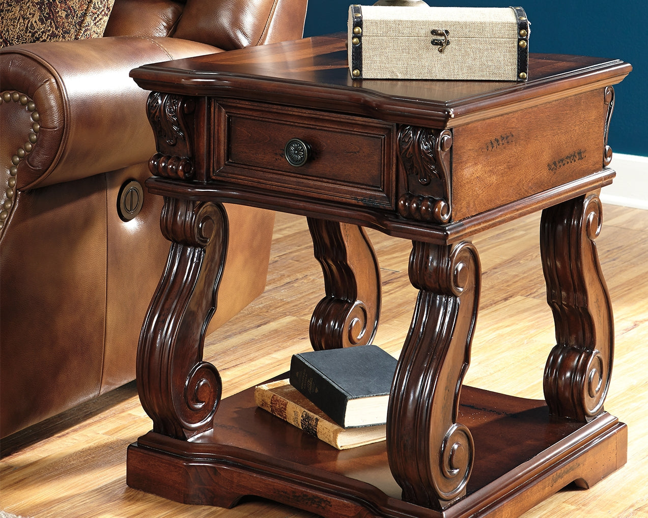 Alymere Rustic Brown End Table