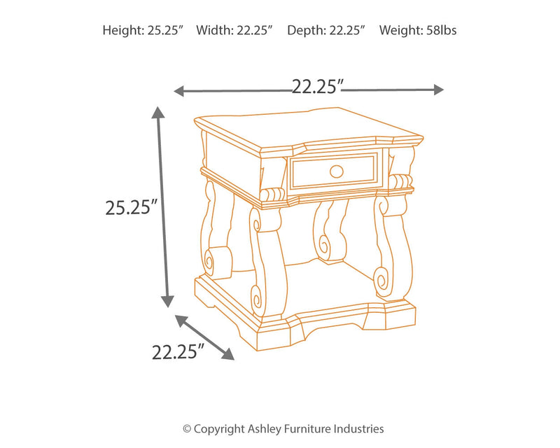 Alymere Rustic Brown 2 End Tables