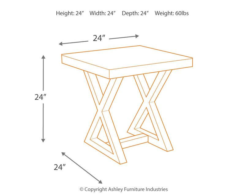 Wesling Light Brown End Table