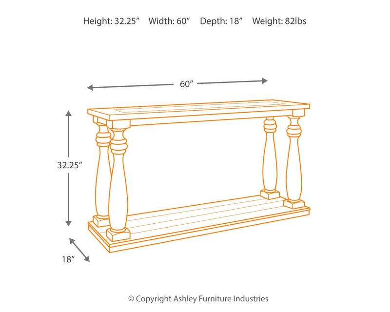 Mallacar Black Sofa Console Table