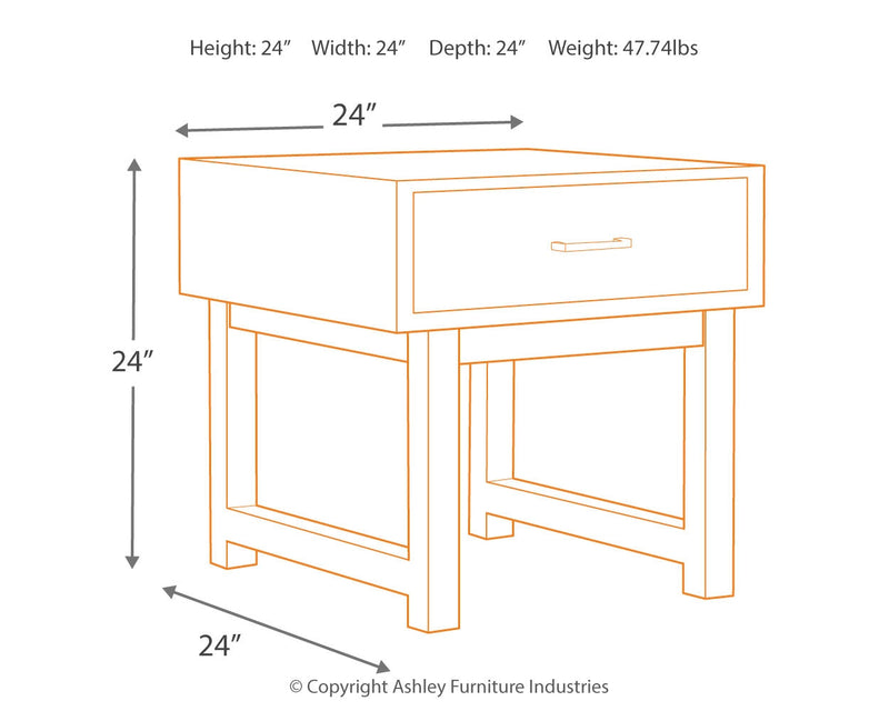 Mondoro Grayish Brown End Table