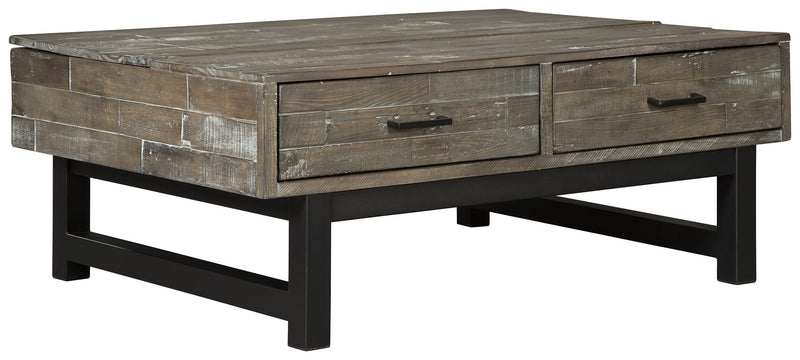 Mondoro Grayish Brown Coffee Table With 2 End Tables