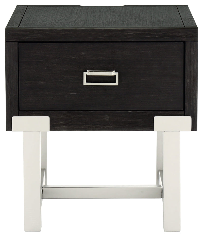 Chisago Black Silver End Table