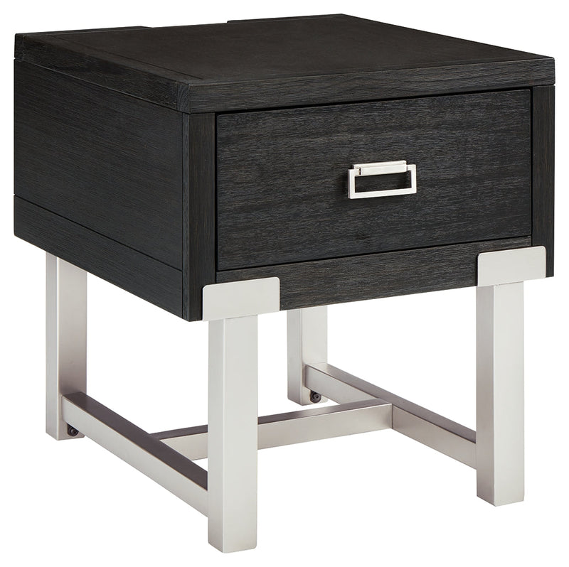 Chisago Black Silver End Table