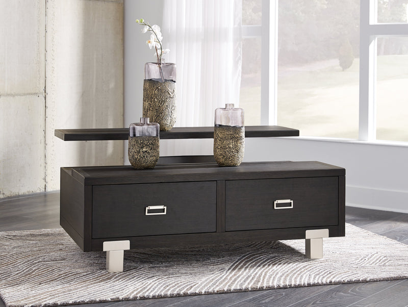 Chisago Black Silver Lift-top Coffee Table