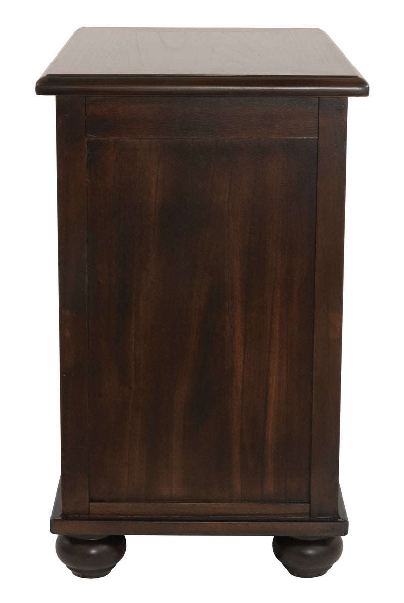 Barilanni Dark Brown Chairside End Table With Usb Ports & Outlets