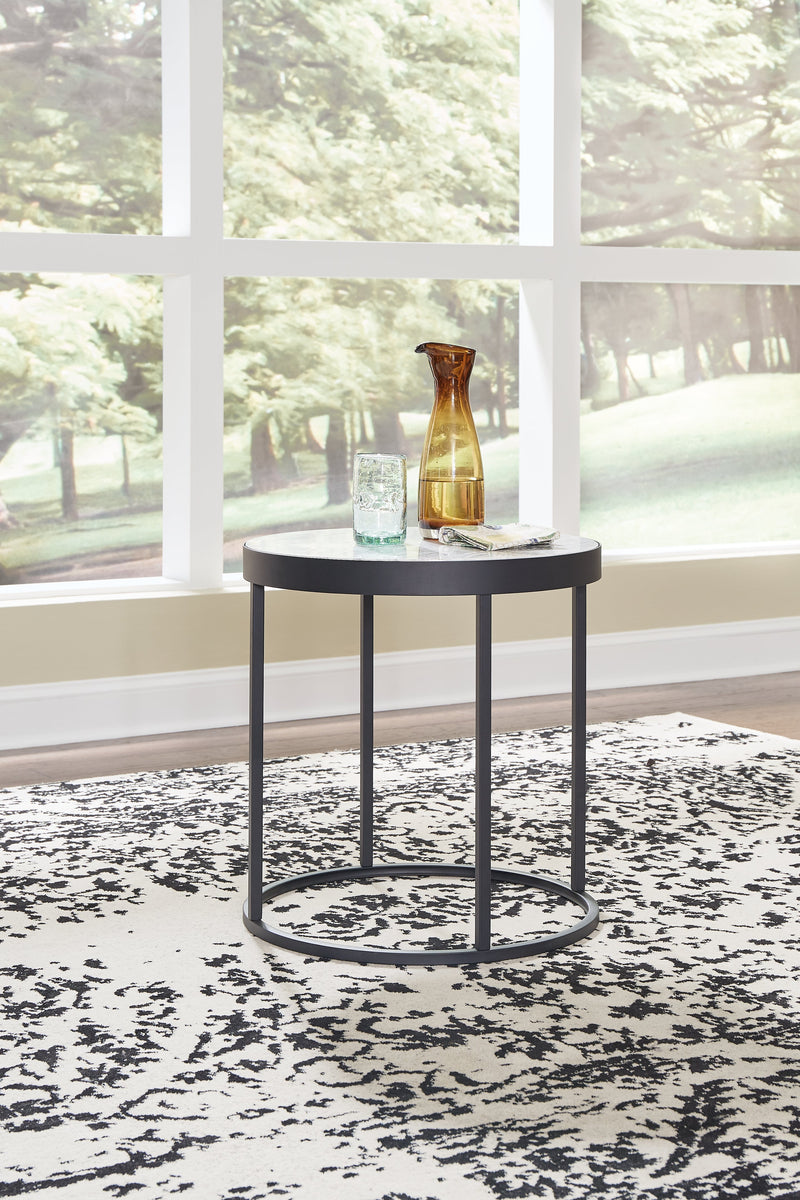 Windron Black White End Table