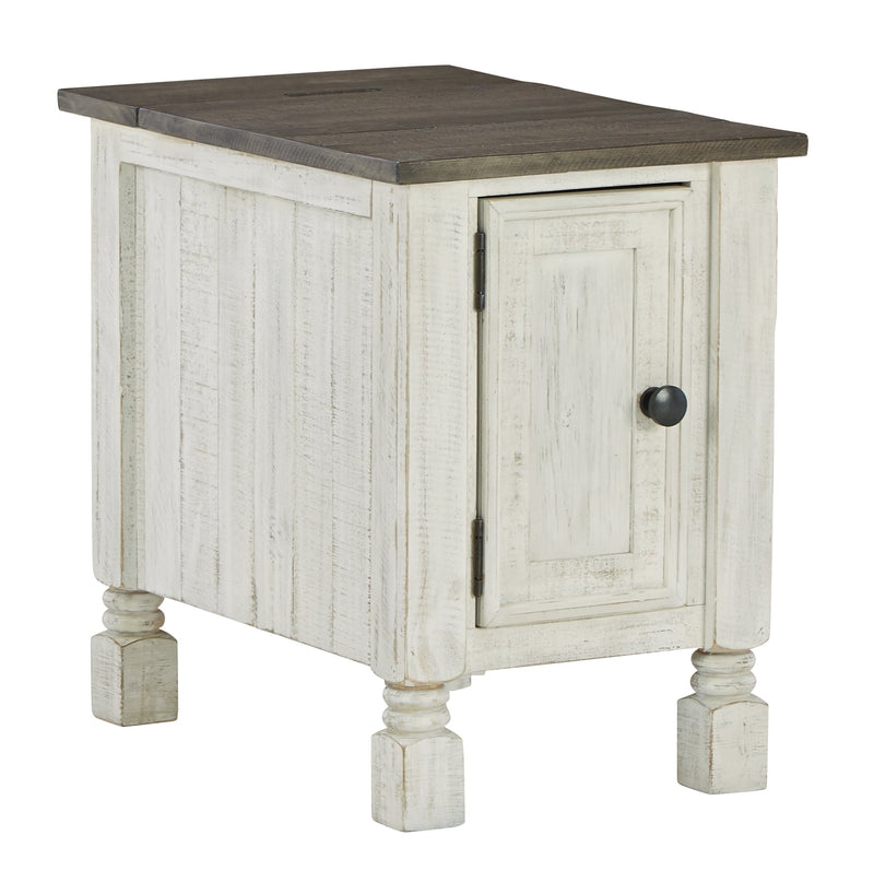 Havalance White Gray Chairside End Table