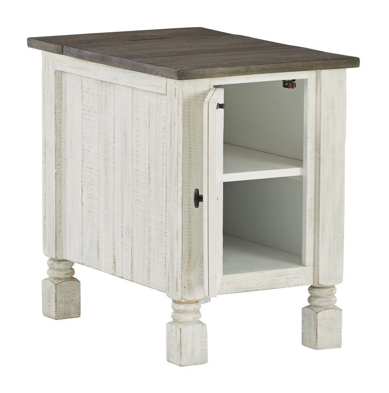 Havalance White Gray Chairside End Table